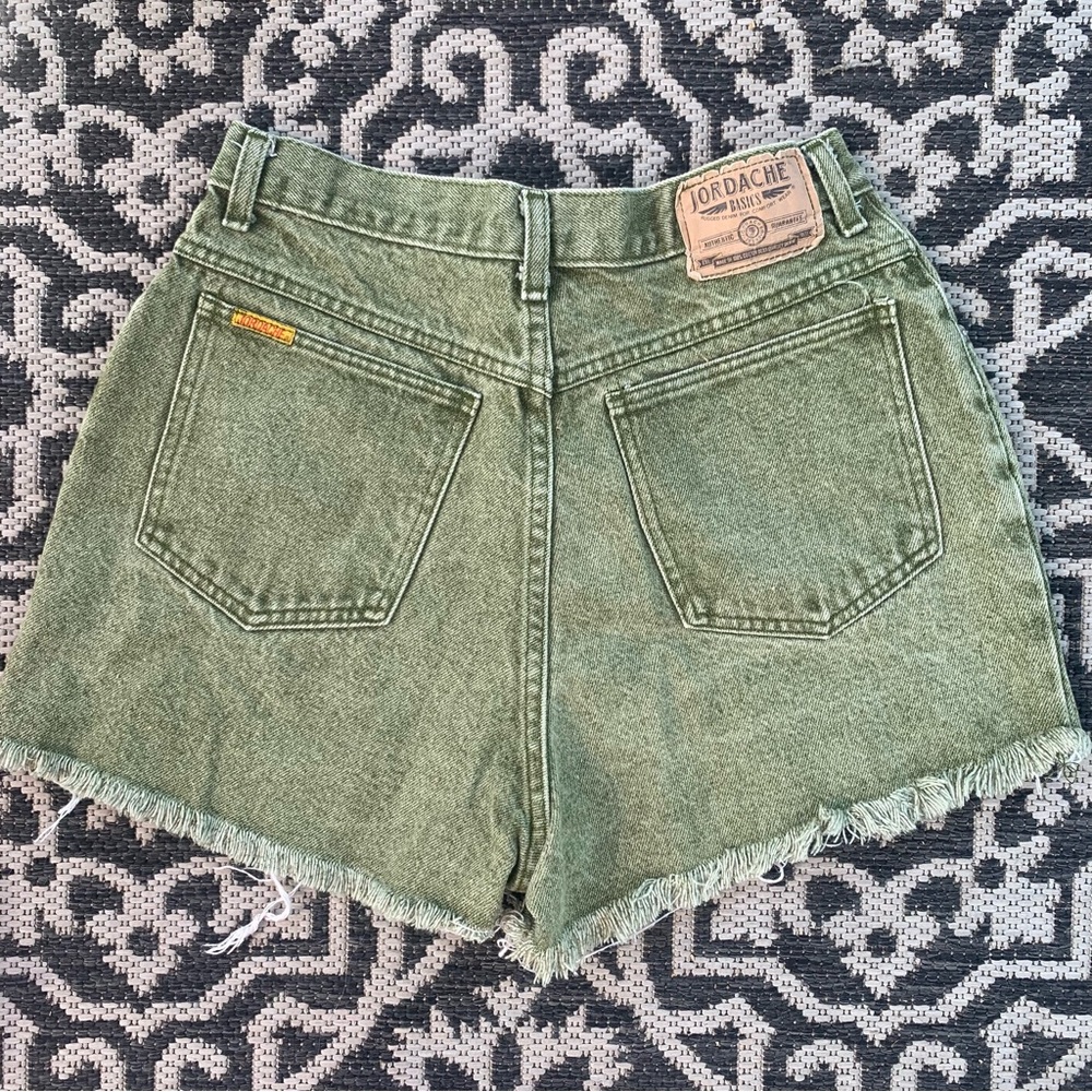 *SOLD * Vintage Green Jordache High-Waisted Jean Shorts